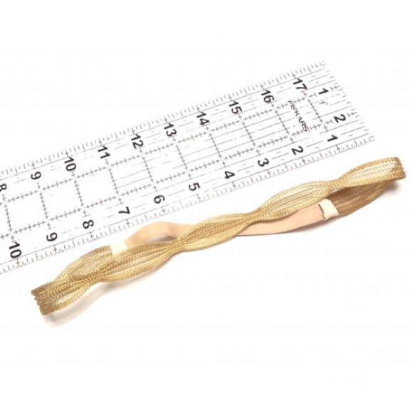 Gold Tone Metal Mesh Elastic Hair / Headband - Picture 5 of 7